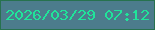 文字の大きさ：4、枠の色：27724e、背景の色：4c7c8c、文字の色：20e49a 無料ブログパーツのブログ時計