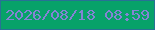 文字の大きさ：4、枠の色：277295、背景の色：07a269、文字の色：8583d5 無料ブログパーツのブログ時計