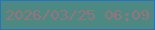 文字の大きさ：1、枠の色：2774bd、背景の色：4d8983、文字の色：99727b 無料ブログパーツのブログ時計