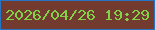 文字の大きさ：5、枠の色：2775c2、背景の色：733a2f、文字の色：83d049 無料ブログパーツのブログ時計