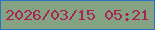 文字の大きさ：2、枠の色：2775c5、背景の色：85a383、文字の色：a82553 無料ブログパーツのブログ時計