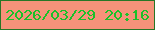 文字の大きさ：3、枠の色：277626、背景の色：f5927a、文字の色：19c129 無料ブログパーツのブログ時計
