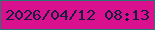 文字の大きさ：1、枠の色：277871、背景の色：da118f、文字の色：161c3d 無料ブログパーツのブログ時計