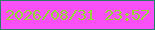 文字の大きさ：1、枠の色：277d68、背景の色：f951f7、文字の色：96d83a 無料ブログパーツのブログ時計