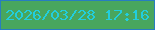 文字の大きさ：1、枠の色：277dc0、背景の色：48a65e、文字の色：22cedd 無料ブログパーツのブログ時計