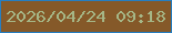 文字の大きさ：1、枠の色：277ec0、背景の色：855929、文字の色：a5b686 無料ブログパーツのブログ時計