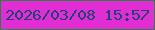 文字の大きさ：4、枠の色：278044、背景の色：e12dd3、文字の色：1a4573 無料ブログパーツのブログ時計