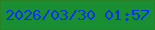 文字の大きさ：4、枠の色：278325、背景の色：198e32、文字の色：0135ed 無料ブログパーツのブログ時計