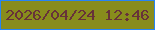 文字の大きさ：4、枠の色：2784f3、背景の色：888c1c、文字の色：673239 無料ブログパーツのブログ時計