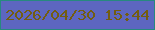 文字の大きさ：4、枠の色：27897f、背景の色：5d66c0、文字の色：735d10 無料ブログパーツのブログ時計