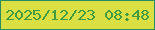 文字の大きさ：5、枠の色：278c62、背景の色：dae043、文字の色：429b3f 無料ブログパーツのブログ時計