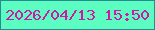 文字の大きさ：2、枠の色：278c91、背景の色：5cfdc0、文字の色：ce18aa 無料ブログパーツのブログ時計
