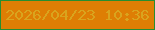 文字の大きさ：4、枠の色：278d30、背景の色：de7e04、文字の色：d9a41e 無料ブログパーツのブログ時計