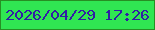 文字の大きさ：3、枠の色：278f23、背景の色：30e652、文字の色：311ea5 無料ブログパーツのブログ時計