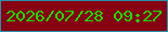 文字の大きさ：1、枠の色：2791ad、背景の色：870312、文字の色：16e002 無料ブログパーツのブログ時計
