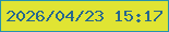 文字の大きさ：4、枠の色：2791ae、背景の色：e0e433、文字の色：26678e 無料ブログパーツのブログ時計