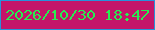 文字の大きさ：5、枠の色：2792da、背景の色：c41569、文字の色：27ee51 無料ブログパーツのブログ時計