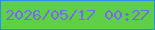 文字の大きさ：4、枠の色：2792ed、背景の色：5ecf46、文字の色：766af1 無料ブログパーツのブログ時計