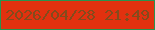 文字の大きさ：1、枠の色：27934f、背景の色：e1310f、文字の色：834b1c 無料ブログパーツのブログ時計