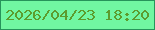 文字の大きさ：2、枠の色：27945b、背景の色：71f7a2、文字の色：5c9c2d 無料ブログパーツのブログ時計