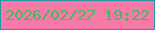 文字の大きさ：1、枠の色：2795a4、背景の色：f67aa8、文字の色：3dbc5a 無料ブログパーツのブログ時計