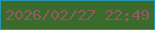 文字の大きさ：5、枠の色：2796b1、背景の色：3b6b2a、文字の色：925a64 無料ブログパーツのブログ時計
