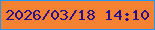 文字の大きさ：2、枠の色：2796ee、背景の色：f58133、文字の色：2a0e8c 無料ブログパーツのブログ時計