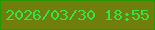 文字の大きさ：1、枠の色：279704、背景の色：707f0c、文字の色：34e349 無料ブログパーツのブログ時計