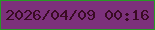 文字の大きさ：1、枠の色：279a25、背景の色：7c317b、文字の色：3a0b23 無料ブログパーツのブログ時計