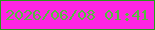 文字の大きさ：3、枠の色：279b1a、背景の色：fe25e4、文字の色：57bb40 無料ブログパーツのブログ時計