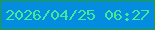 文字の大きさ：1、枠の色：279d2e、背景の色：048cdf、文字の色：42e99a 無料ブログパーツのブログ時計