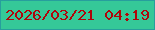 文字の大きさ：5、枠の色：279e9d、背景の色：35c898、文字の色：b0050b 無料ブログパーツのブログ時計