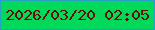 文字の大きさ：2、枠の色：27a0c6、背景の色：01d95b、文字の色：660c04 無料ブログパーツのブログ時計