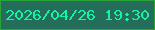 文字の大きさ：1、枠の色：27a33a、背景の色：246d5b、文字の色：13f4a5 無料ブログパーツのブログ時計