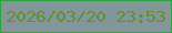 文字の大きさ：4、枠の色：27a53d、背景の色：849699、文字の色：648d31 無料ブログパーツのブログ時計