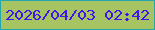 文字の大きさ：5、枠の色：27a5ac、背景の色：a6c461、文字の色：4015f0 無料ブログパーツのブログ時計