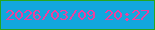 文字の大きさ：5、枠の色：27a61e、背景の色：12a7de、文字の色：ed419e 無料ブログパーツのブログ時計