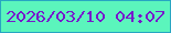 文字の大きさ：4、枠の色：27a6c2、背景の色：5bf5bc、文字の色：7719cc 無料ブログパーツのブログ時計