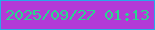 文字の大きさ：3、枠の色：27aae8、背景の色：b23ad7、文字の色：2bd58e 無料ブログパーツのブログ時計