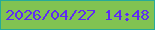文字の大きさ：4、枠の色：27ab98、背景の色：81c352、文字の色：5e2af4 無料ブログパーツのブログ時計