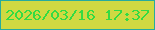 文字の大きさ：2、枠の色：27ab9e、背景の色：d0d942、文字の色：34db43 無料ブログパーツのブログ時計