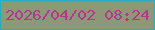 文字の大きさ：1、枠の色：27acbf、背景の色：8c9877、文字の色：b2378e 無料ブログパーツのブログ時計