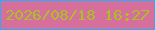 文字の大きさ：2、枠の色：27aefa、背景の色：d76f9c、文字の色：aac025 無料ブログパーツのブログ時計