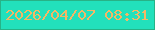 文字の大きさ：1、枠の色：27b387、背景の色：22e1bc、文字の色：f5b765 無料ブログパーツのブログ時計