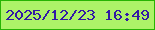 文字の大きさ：3、枠の色：27b403、背景の色：adf368、文字の色：321aa5 無料ブログパーツのブログ時計