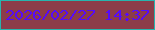 文字の大きさ：1、枠の色：27b4ae、背景の色：8c3c49、文字の色：560afa 無料ブログパーツのブログ時計