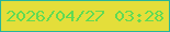 文字の大きさ：3、枠の色：27b59c、背景の色：e4de3a、文字の色：61da53 無料ブログパーツのブログ時計