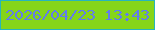 文字の大きさ：5、枠の色：27b5bc、背景の色：85d519、文字の色：627ced 無料ブログパーツのブログ時計