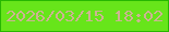 文字の大きさ：2、枠の色：27b701、背景の色：67e51a、文字の色：cdb393 無料ブログパーツのブログ時計
