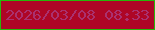 文字の大きさ：4、枠の色：27b709、背景の色：ae0626、文字の色：aa316f 無料ブログパーツのブログ時計
